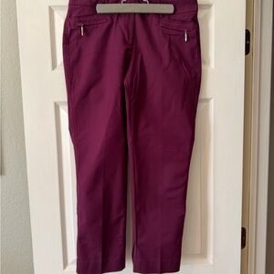 White House Black Market Ankle Pants in Berry